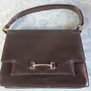 Un precioso bolso de mano de cuero de moda vintage/bolso de hombro/monedero/cartera/bolso, fabricado en Francia.