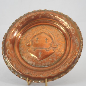 A Lovely Vintage French Copper St Leonard Plate/Plaque/Wall-Hanging