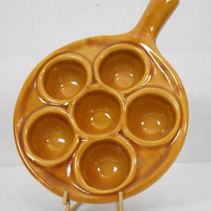 Lovely Vintage French ceramic glazed Escargot Dish,