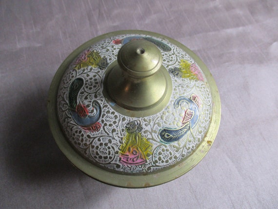 A Beautiful Vintage Solid Brass and Enamel Trinke… - image 6