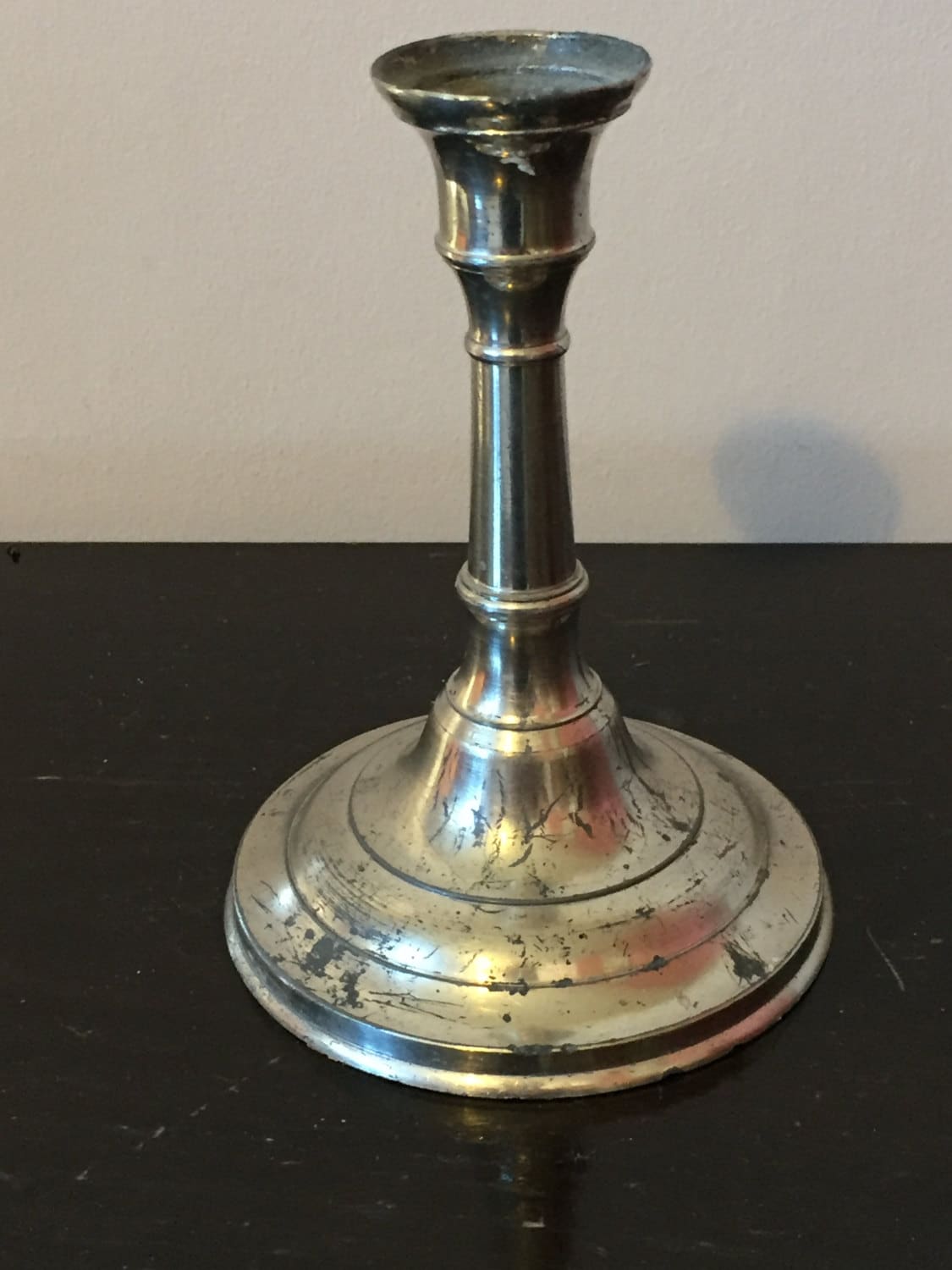 Small Vintage Metal Candlestick, Made in France