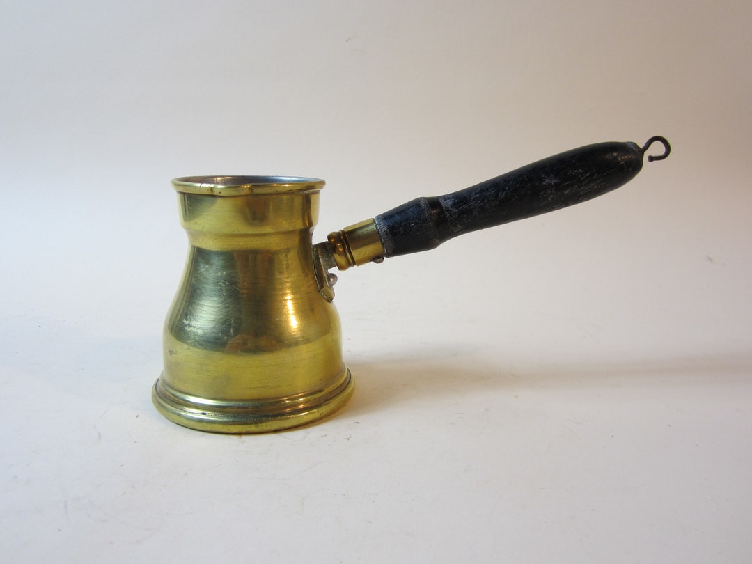 A Lovely Vintage Brass and Wooden Coffeepot/kettle/teapot/milk Jug