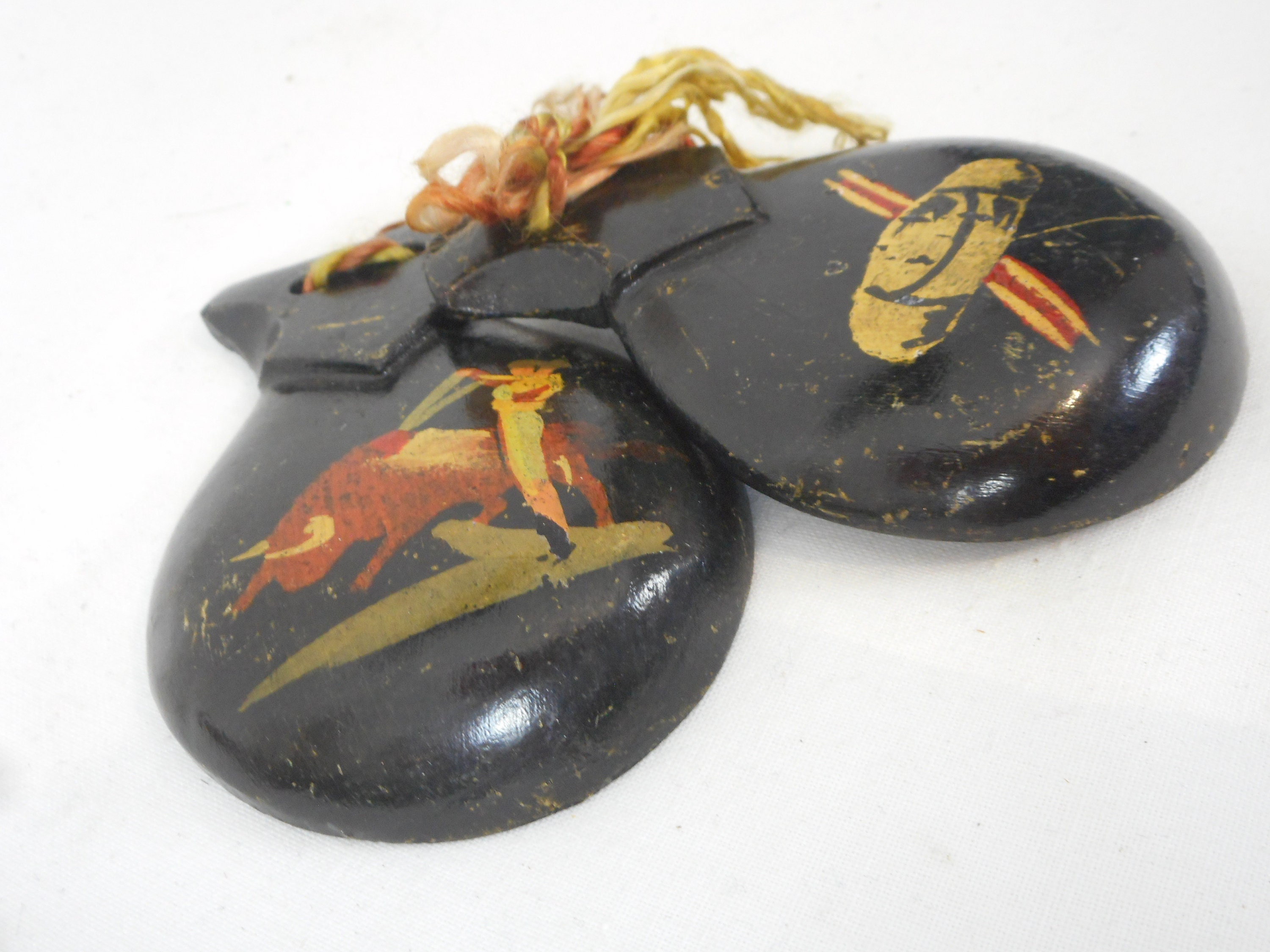 A Stunning pair of Vintage spanish wooden Maracas Etsy
