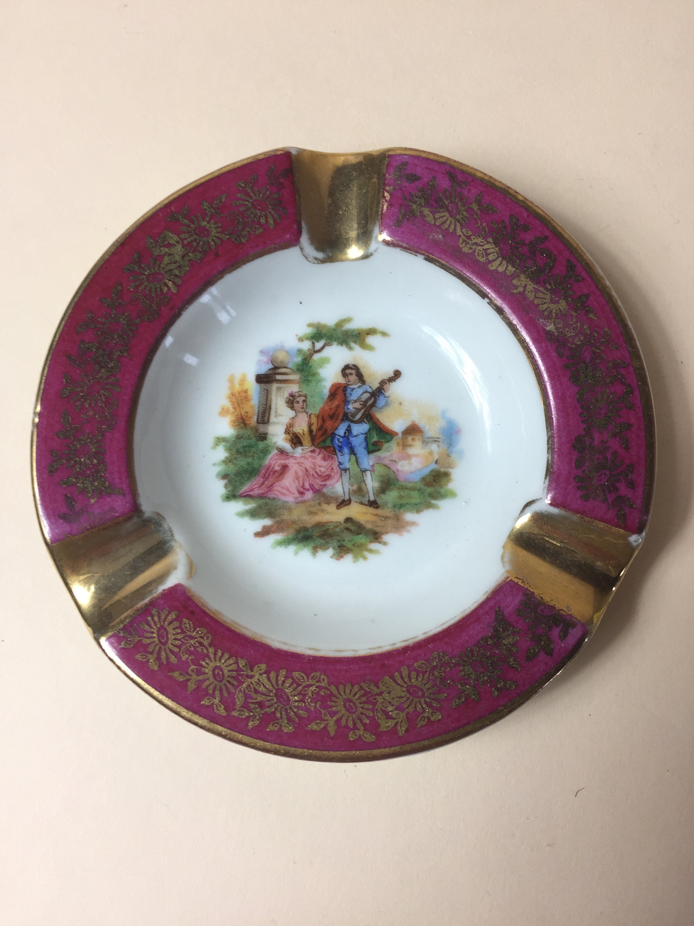 美しいデザインの豪華なヴィンテージリモージュ磁器灰皿 - Etsy 日本