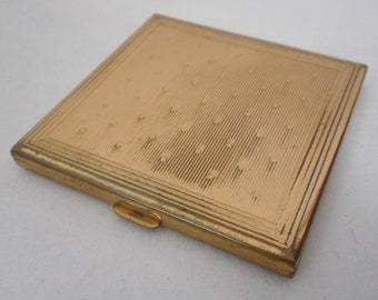 A Lovely Vintage French brass powder Compact Mirror Case
