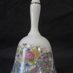 A Stunning Vintage French Porcelain Hand bell Bell / ornament