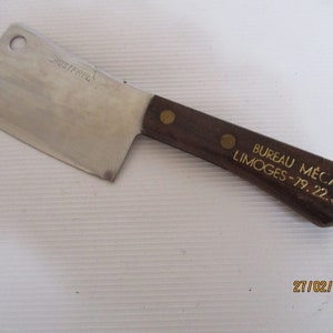 A Superb Vintage Wooden and Metal Cheese Cutting/Serving Knife/Chopper, Made in Limoges,  France
