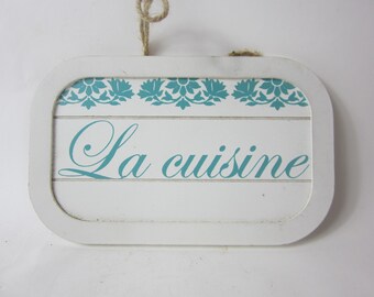 A Lovely Vintage French Kitchen/Cuisine Sign in Wood, Made in France