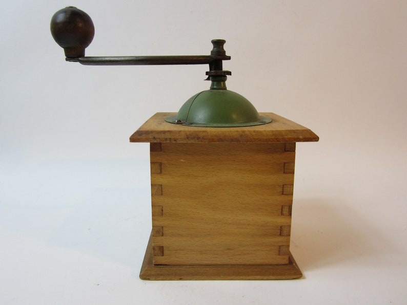 A Stunning Vintage Metal /& Wooden Miyennes Coffee GrinderCoffee Maker Made in France