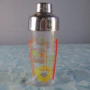 A Stunning Vintage French Metal and Glass Cocktail Blender/Shaker / Drinks Flask,
