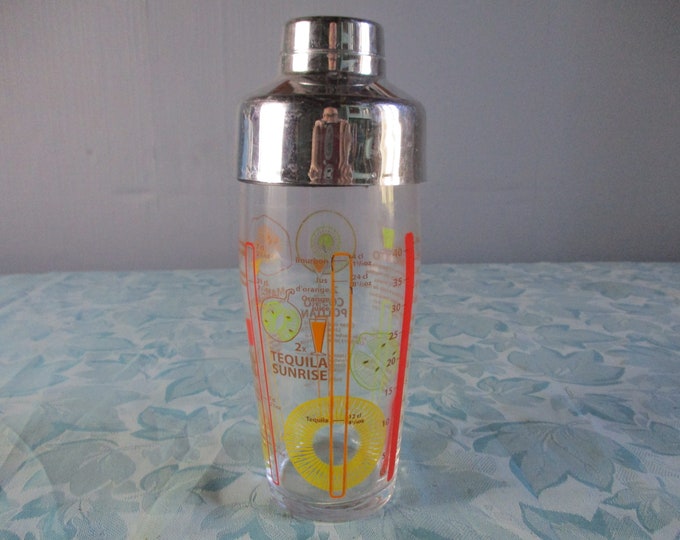 A Stunning Vintage French Metal and Glass Cocktail Blender/Shaker / Drinks Flask,