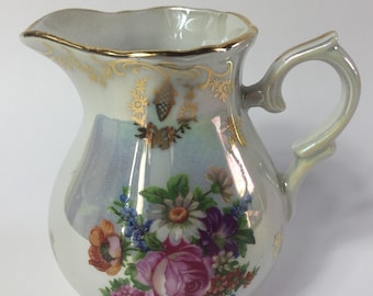 A Beautiful Vintage French Porcelain Decorated Milk/Cream Jug/Pitcher,  Stamped &#39;Paris&#39;