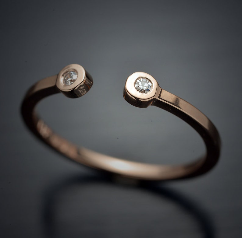Available in White Gold 14 Karat Gold Stackable Open Band with Pink Sapphires or Diamonds Yellow Gold or Rose Gold