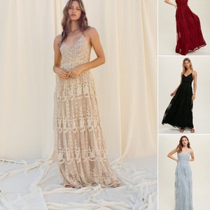 Boho Dress, Lace Wedding Guest Dress, Photoshoot Dress, Maxi Dress, Lace Long Dress, Bohemian Dresses, Summer Beach Dress