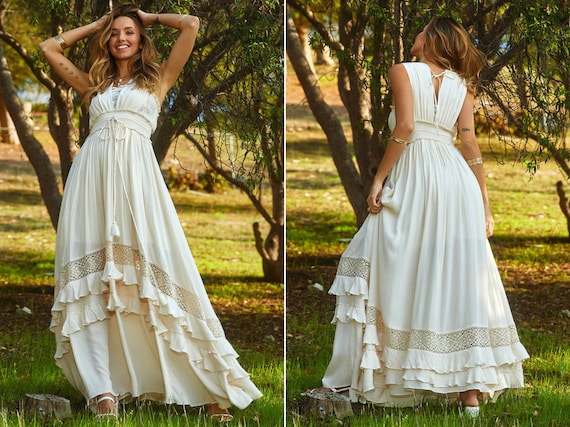 Boho Dress for Photo Shoot Maxi Dress Beach Dress Bohemian Dress Lace Dress  Long Dress Summer Dress -  Canada