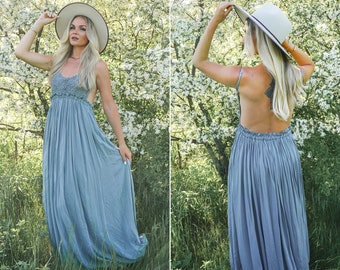 Photoshoot Dress, Sage Dress, Backless Dress, Boho Dress, Open Back Dress, Photoshoot Dress, Summer Beach Dress, Bohemian Dress