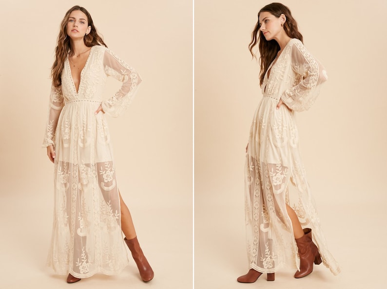 boho lace maxi dress
