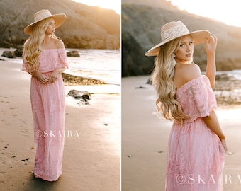 boho kleid pink