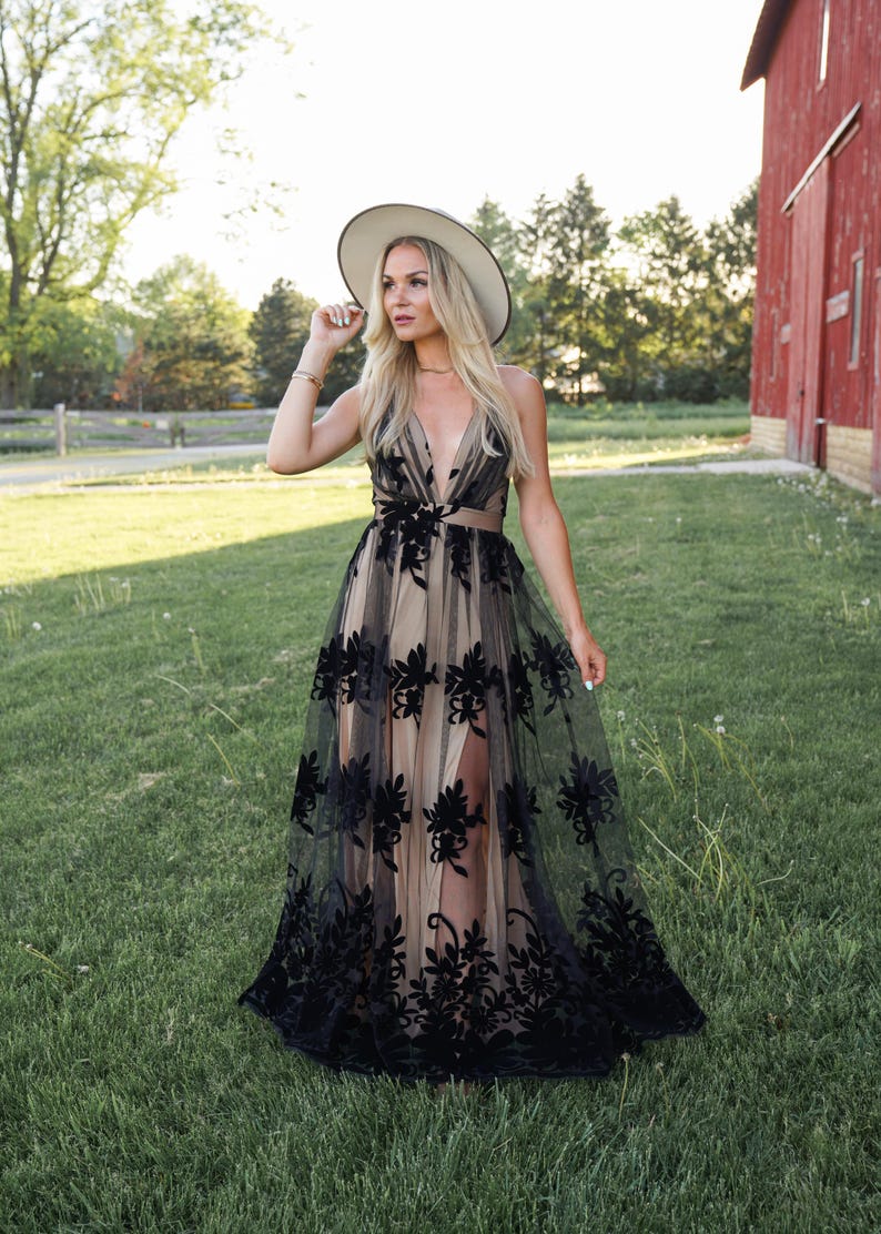 gothic bohemian dress for photoshoot