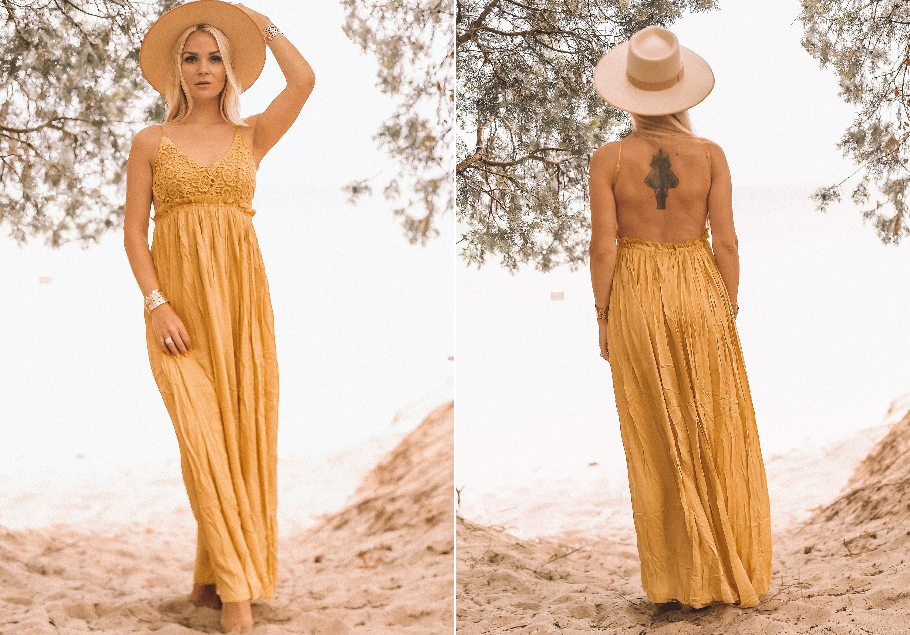 Mustard Lace Dress Maxi Long Evening Wedding Cocktail Prom | Etsy