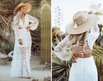 White Lace Dress, Photoshoot Dress, White Maxi Dress, Summer Beach Dress, Boho Dress, Bohemian Dress, Vacation Dress, Elopement Dress