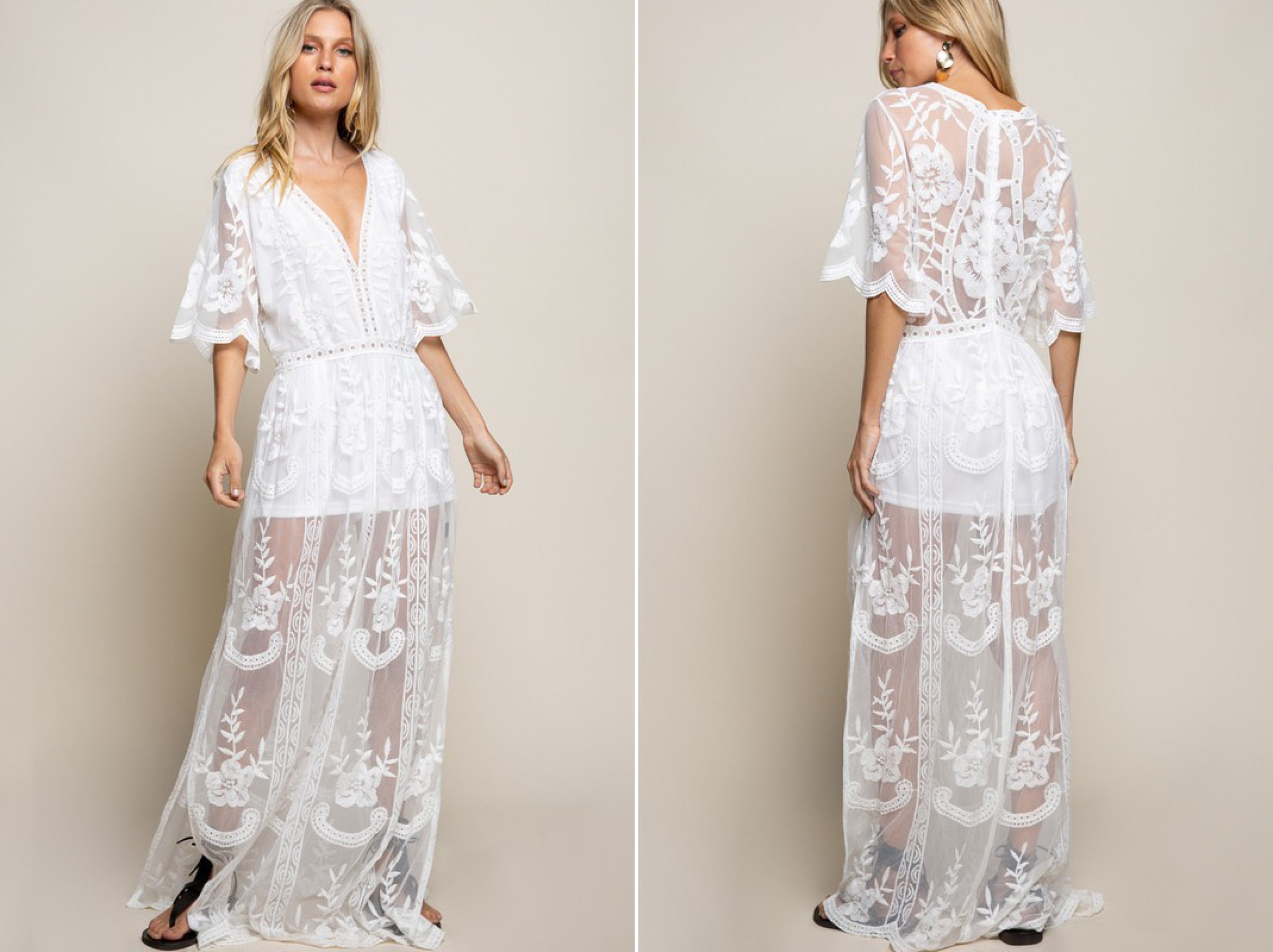 maxi romper dress white