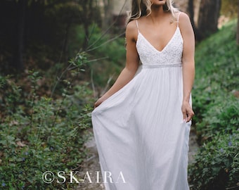 White Maxi Dress | Elopement Dress | Beach Wedding Dress | Boho Dress | Backless Dress | Photoshoot Dress | Summer Maxi Dress