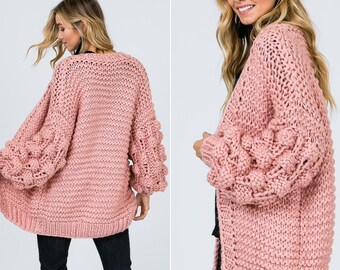 pink bubble cardigan