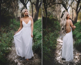 White Maxi Dress | Beach Wedding Dress | Boho Dress | Open Back Dress | Photoshoot Dress | White Long Dress For Photo Shoot | Fashion Dress