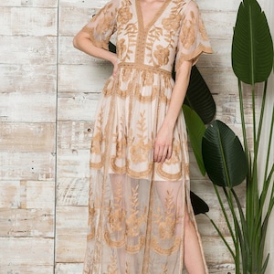 Boho Dress, Bohemian Dress, Photoshoot Dress, Lace Dress, Maxi Dress, Long Dress, Embroidered Dress, Wedding Guest Dress, Bridesmaid Dress