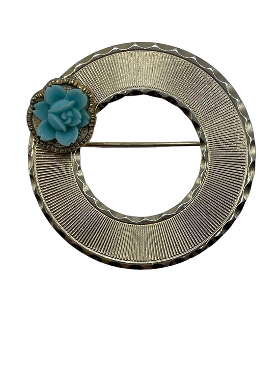 Vintage BEAU JEWELS 1950s 'Circle Pin' Blue Cellul