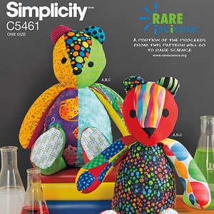 Simplicity C5461 Orsetti da 18" e 22" con accessori / Orsetto scientifico raro / Elaine Heigl