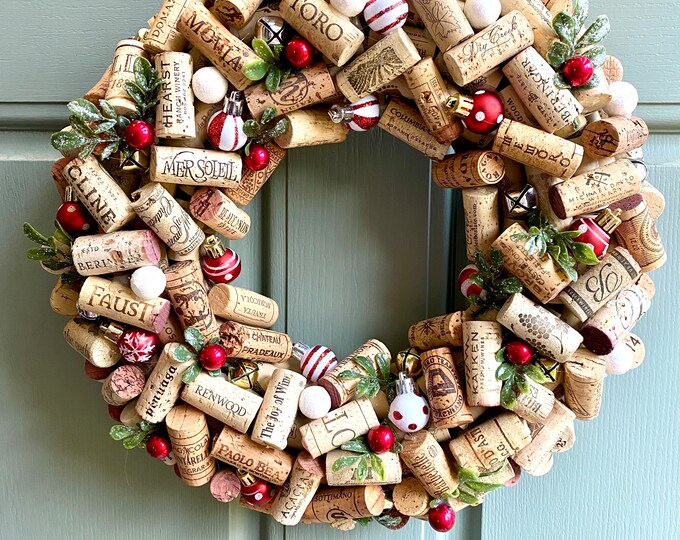 Christmas Cork Wreath Holiday Cork Wreath Wine Cork Wreath Christmas