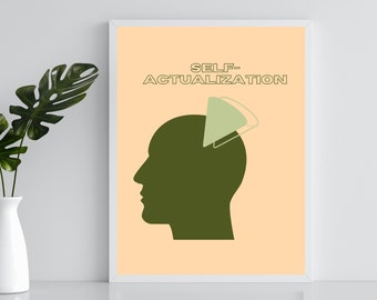 Self-Actualization Art Print, Therapy Office Decor (Digital Download)