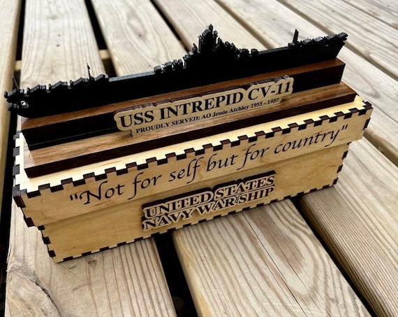 Custom US Navy Ships Laser Cut Wood Stand, Gift for Navy veterans, US Navy Silhouette Wood, US Navy wood stand with gift box