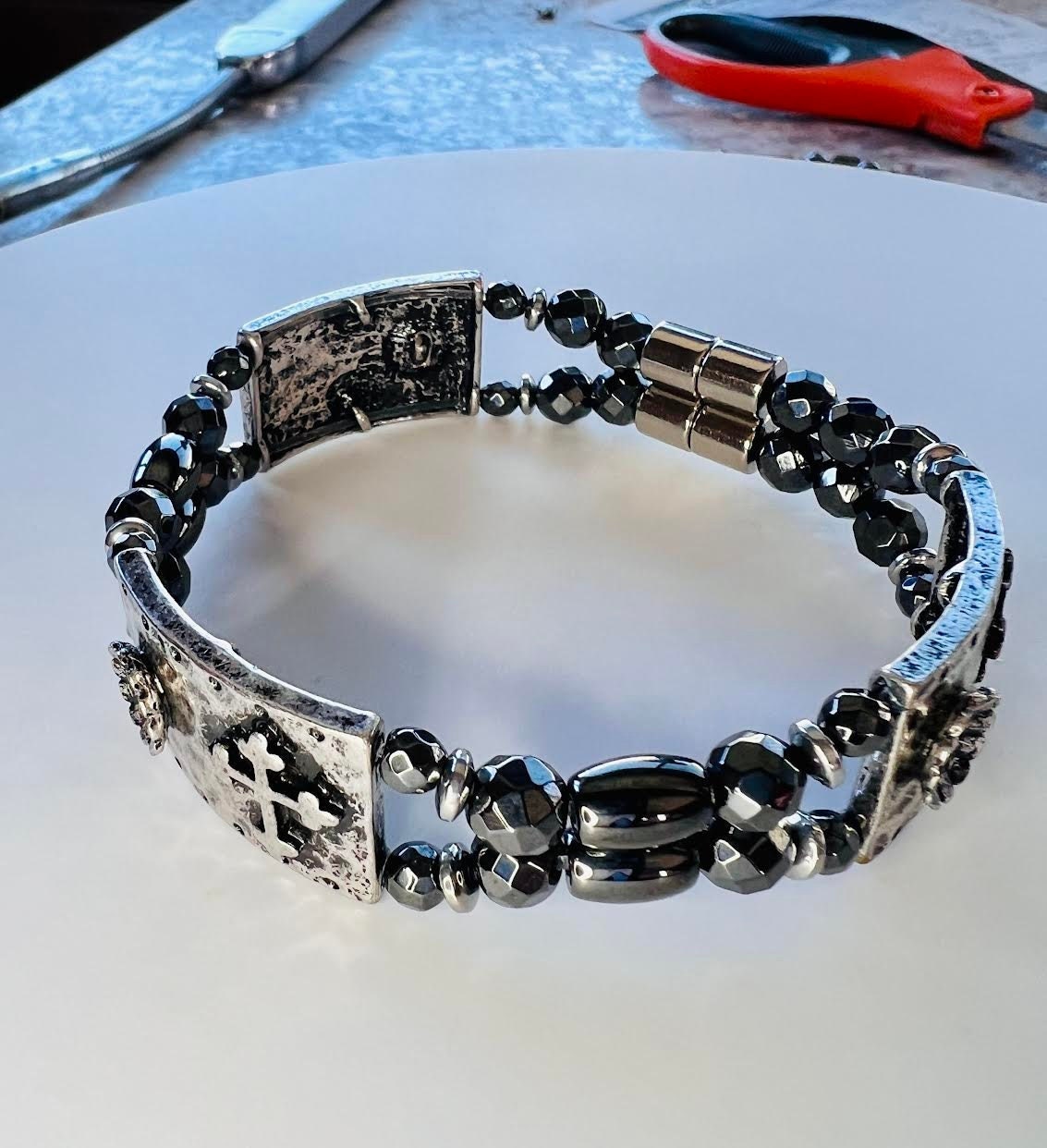 Magnetic therapy cross bracelet deals
