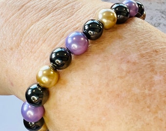 Strong Magnetic Hematite Therapy Arthritis Necklace Anklet or Bracelet Purple Black Tan High Power