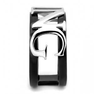 Stainless Steel Men's King Ring Two-Tone Black Silver King or Queen TK3583 image 5
