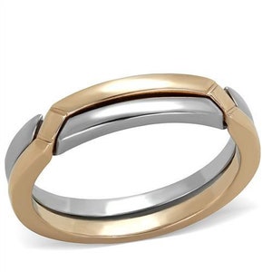 Stainless Steel Ring Two-Tone Rose Gold Women (TK2031)