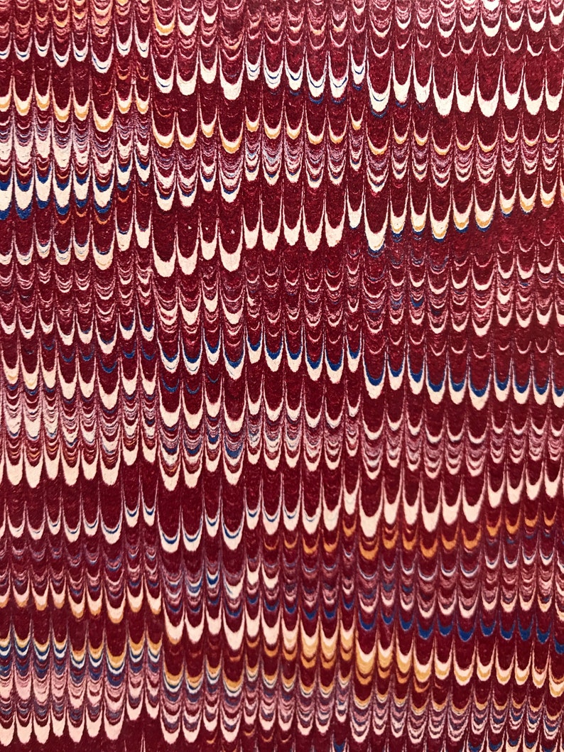 100 Year Old Marbled Paper in Vibrant Colors Vintage Marbled Endpapers
