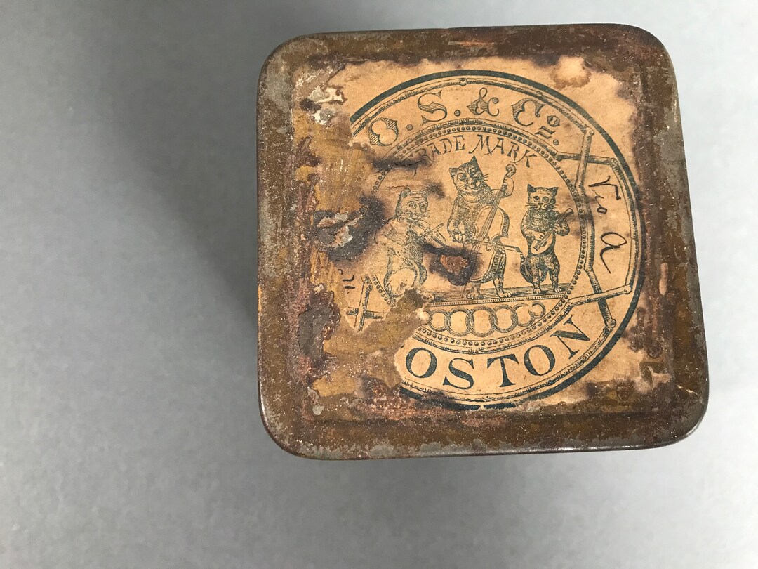 Antique Tea Tin With Unique Paper Label Ginna & Co. 1890s Etsy