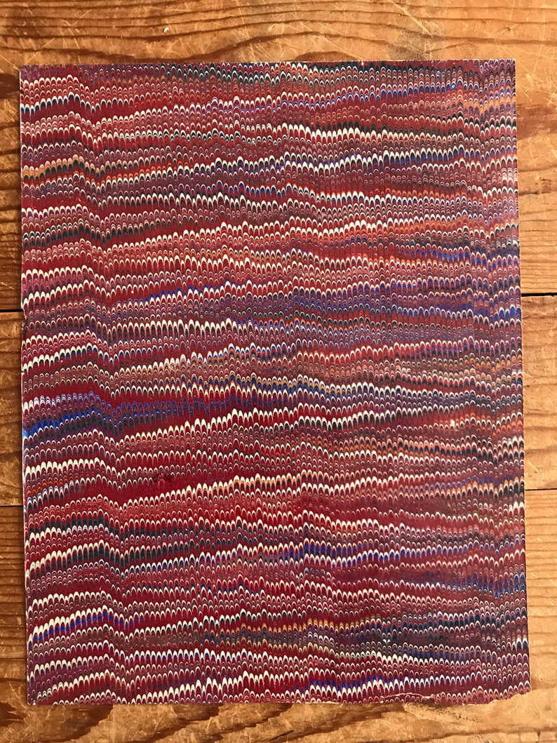 100 Year Old Marbled Paper in Vibrant Colors Vintage Marbled Endpapers