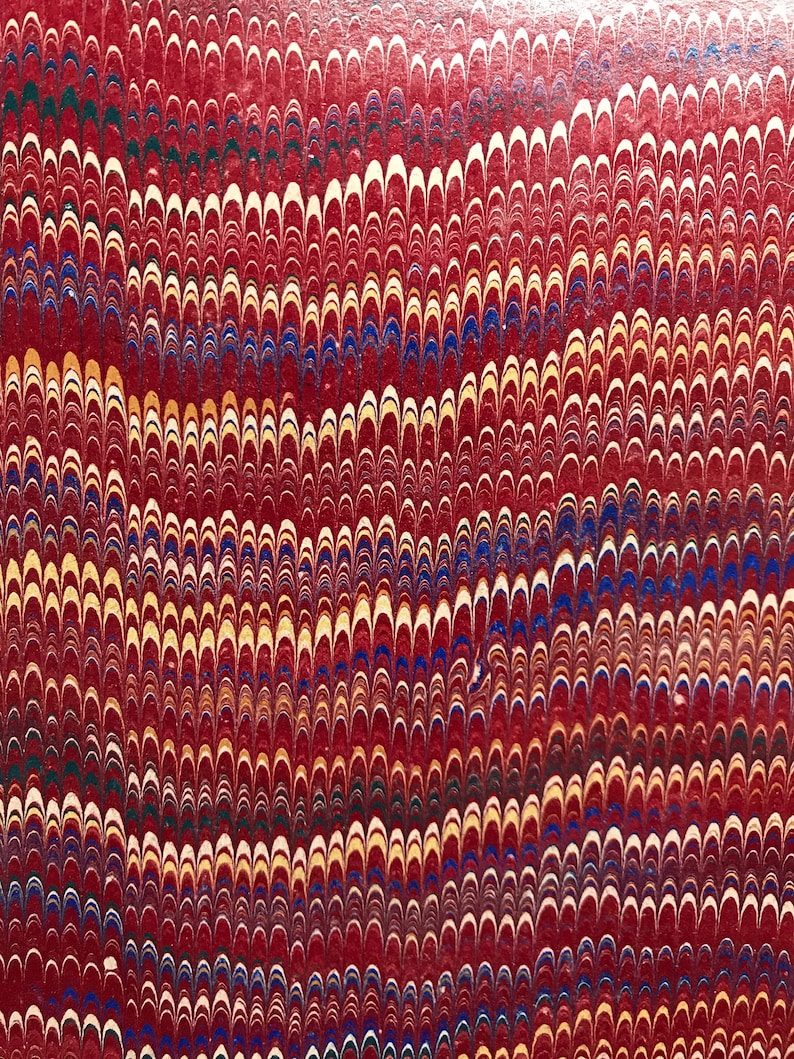 100 Year Old Marbled Paper in Vibrant Colors Vintage Marbled Endpapers