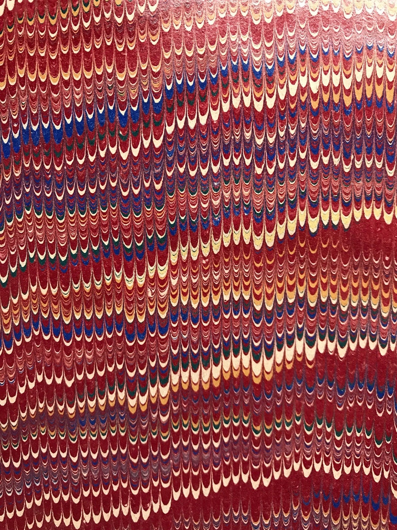 100 Year Old Marbled Paper in Vibrant Colors Vintage Marbled Endpapers