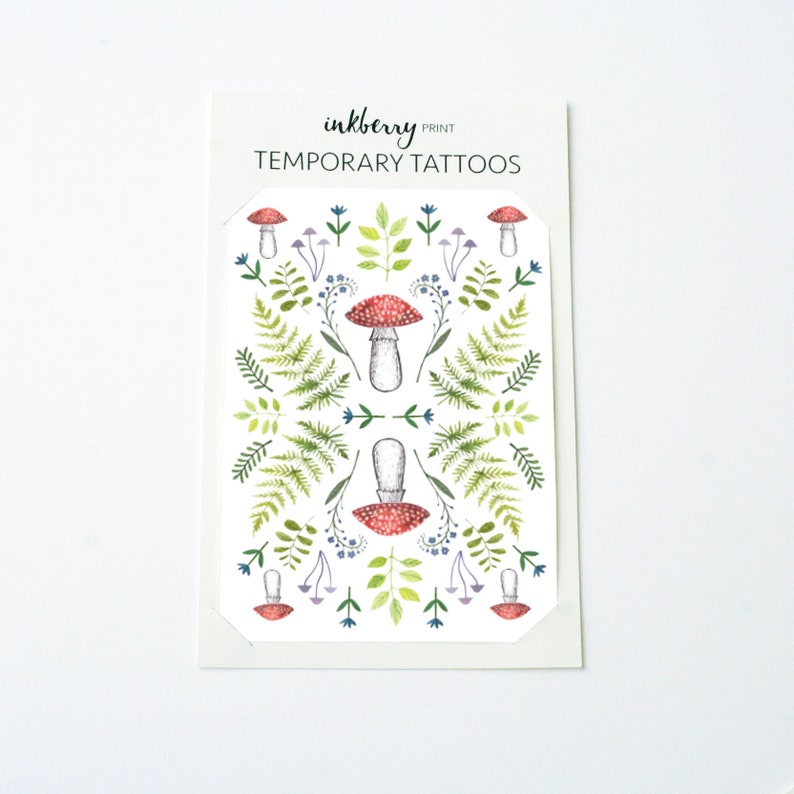 fox squirrel and hedgehog temporary tattoo set for kids