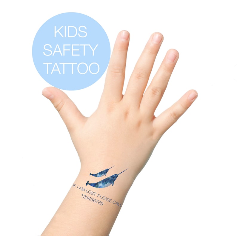 Emergency Tattoo Set Temporary Tattoos Kids Safety Bracelet Etsy UK