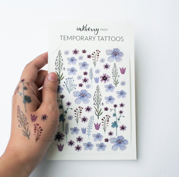 Cadeau Arc En Ciel Aquarelle Ensemble De Tatouage Temporaire Etsy