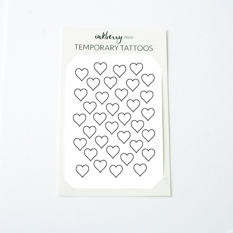 Black Heart Tattoo Temporary Tattoo Fake Tattoo Tiny Black Etsy