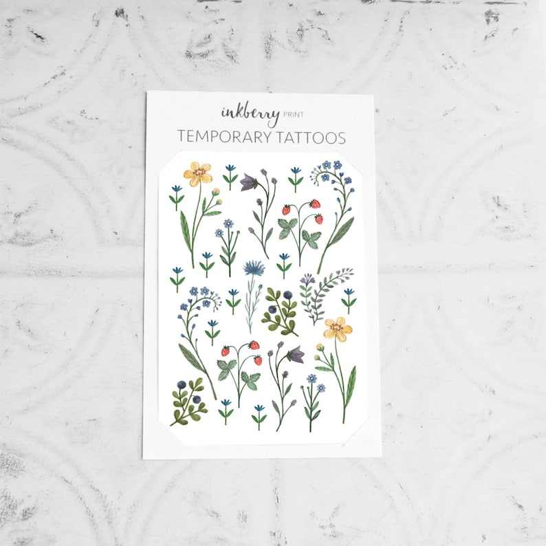 fox squirrel and hedgehog temporary tattoo set for kids