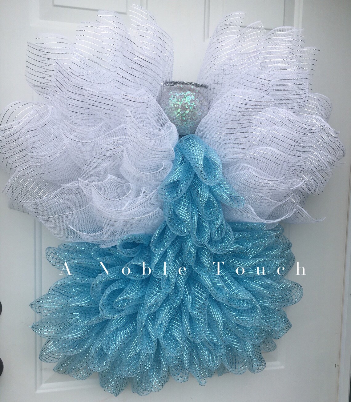 Angel Wreath Christmas Wreath Deco Mesh Wreath Spiritual Etsy